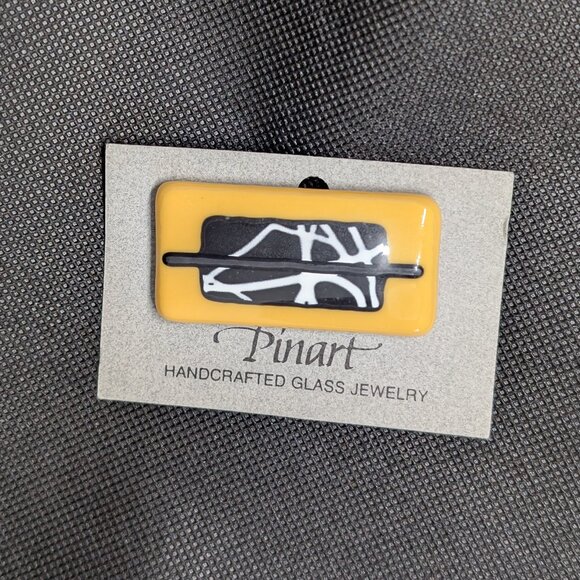 Pair of Vintage  Pinart Handcrafted Art Glass Brooches Pins one NWT 1988 Y2K - Picture 2 of 10
